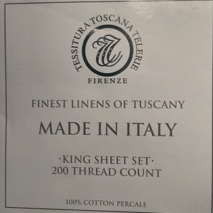 Tessitura Toscana Telerie Firenze  Italian King size Sheet set 100% Cotton